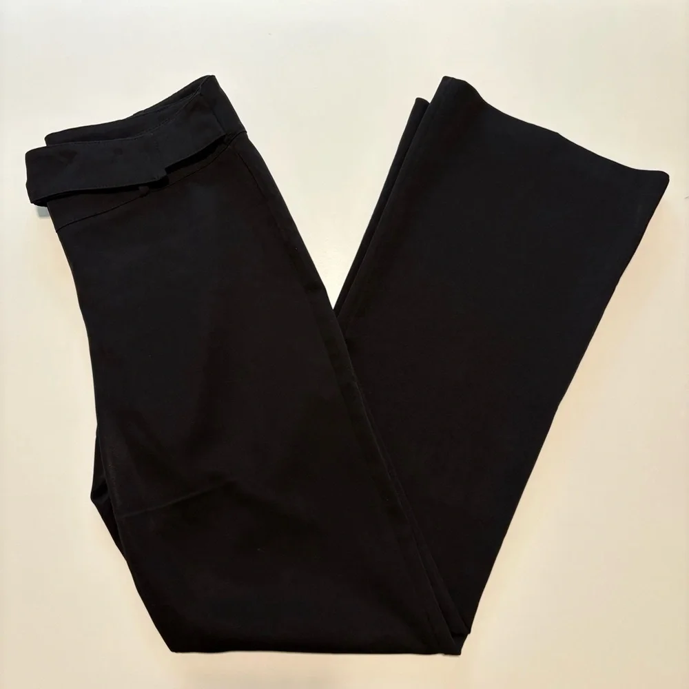 Hot Kiss Y2K Low Rise Black Flare Pants w/ Heart Buckle – Emo Grunge 2000s - Picture 12 of 15